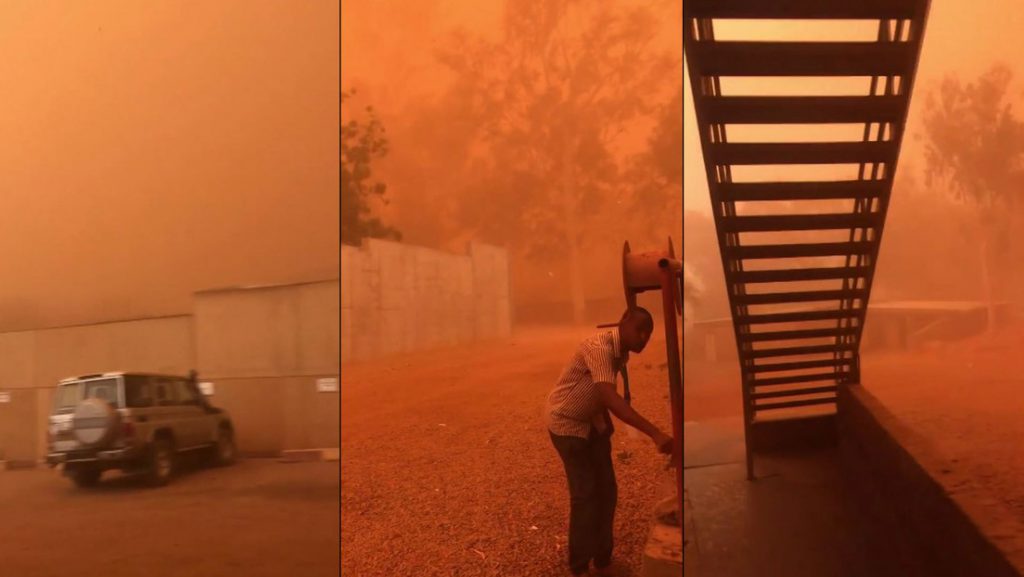 Una fuerte tormenta de arena envuelve a la capital de Níger y la deja en una completa oscuridad