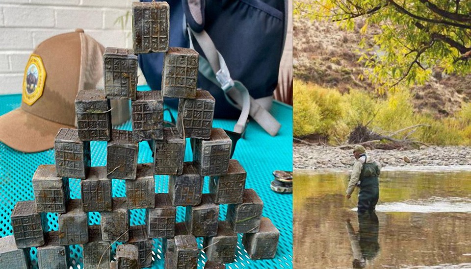 Un pescador hace un sorprendente hallazgo en un río descubre 60 extraños cubos con inscripciones sagradas numéricas