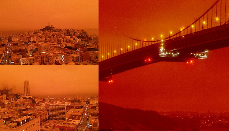 El día se vuelve rojo y naranja en Oregon y San Francisco, imágenes apocalípticas