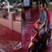 Las calles de una aldea en Indonesia se vuelve de color «rojo sangre» tras inundaciones