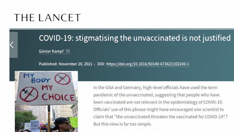 The Lancet: “COVID-19: estigmatizar a los no vacunados no está justificado”