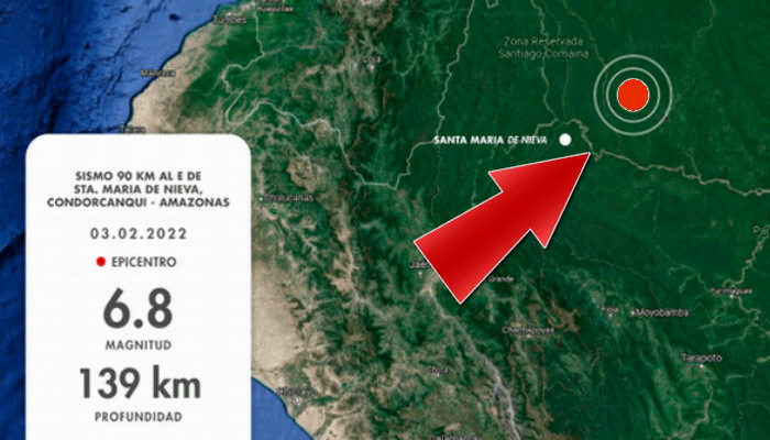 Un fuerte sismo de magnitud 6.8 sacude la Amazonía peruana