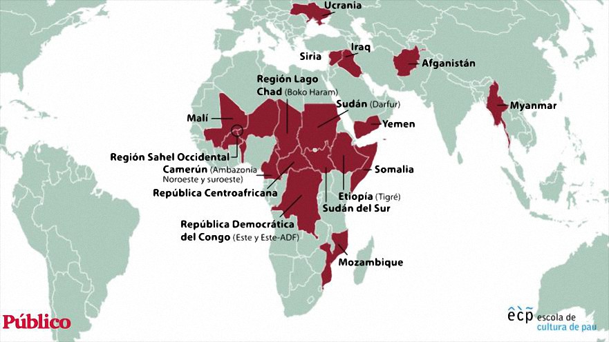 Más allá del conflicto ruso-ucraniano, otros 16 desangran el mundo