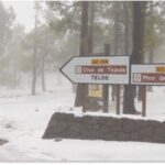 Una extraña tormenta de nieve y un clima extremo azotan las Islas Canarias, España