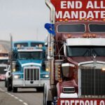 Convoy de camioneros estadounidenses de 30 millas de largo llega a DC para protestar por las restricciones de COVID