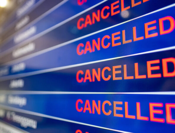 Airport,Screen,Indicating,Cancelled,Flights,Due,To,The,Coronavirus,Pandemic