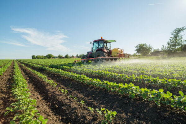 Farmer,Spraying,Soybean,Field,With,Pesticides,And,Herbicides