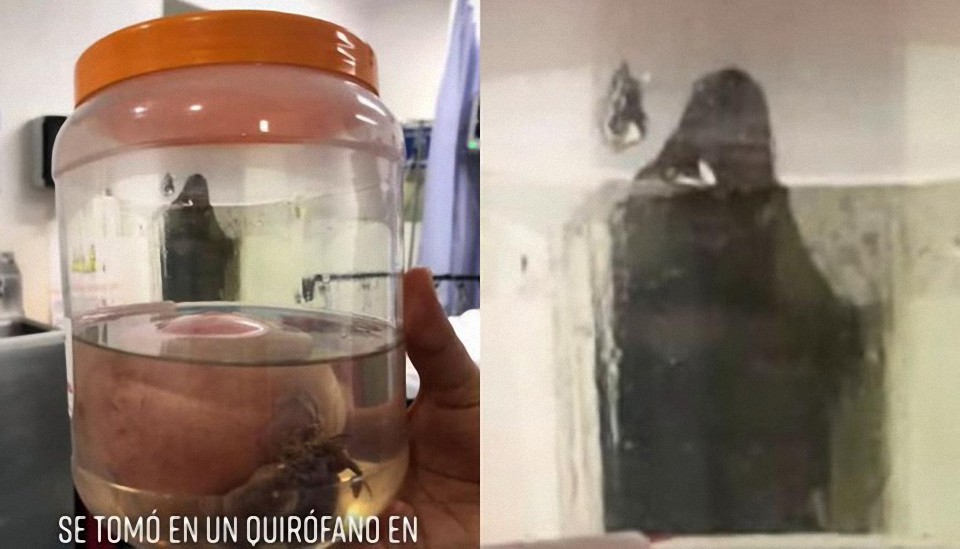 Una figura con la imagen de la Muerte aparece en un quirófano en un hospital en Hermosillo, Sonora, México