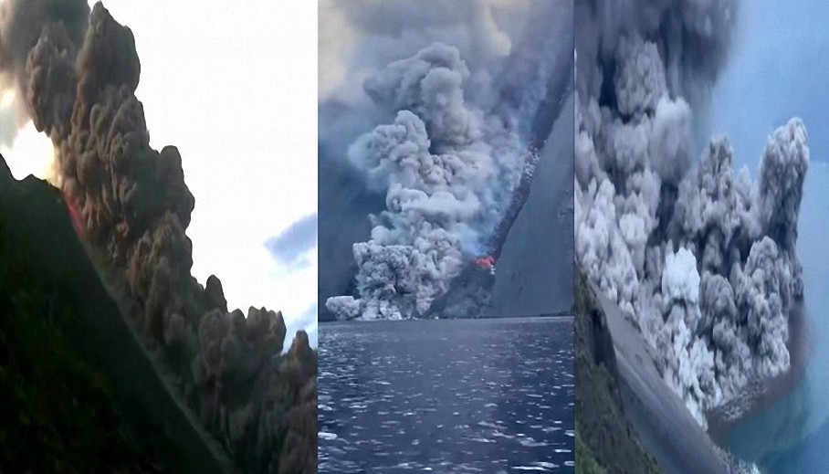 El volcán italiano Stromboli entra en erupción y la lava llega al mar