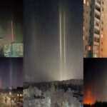 Pilares de luz aparecieron en el cielo sobre Dzerzhinsk (Rusia)