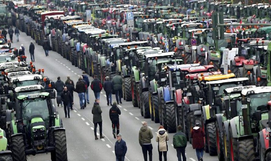 Masiva protesta de agricultores en Alemania