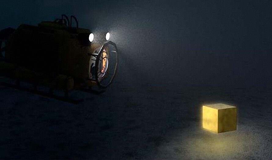 Submarinista quedó en shock al ver un cubo dorado inteligente en las profundidades del Océano
