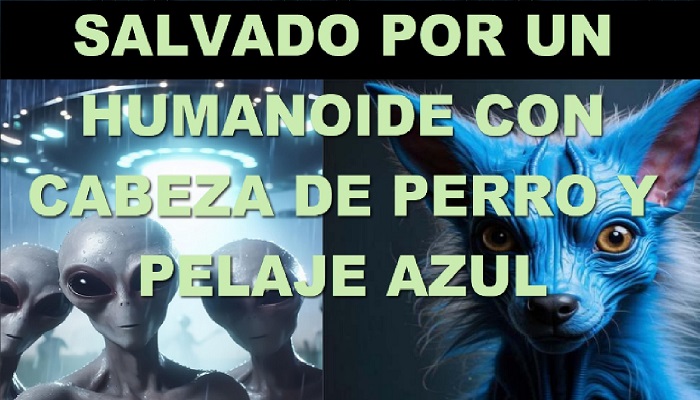 Un humanoide con cabeza de perro у pelaje azul salvó a un hombre secuestrado por los extraterrestres grises